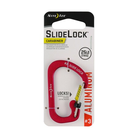 Nite Ize SlideLock Aluminum Red Carabiner Key Chain CSLA3-10-R6